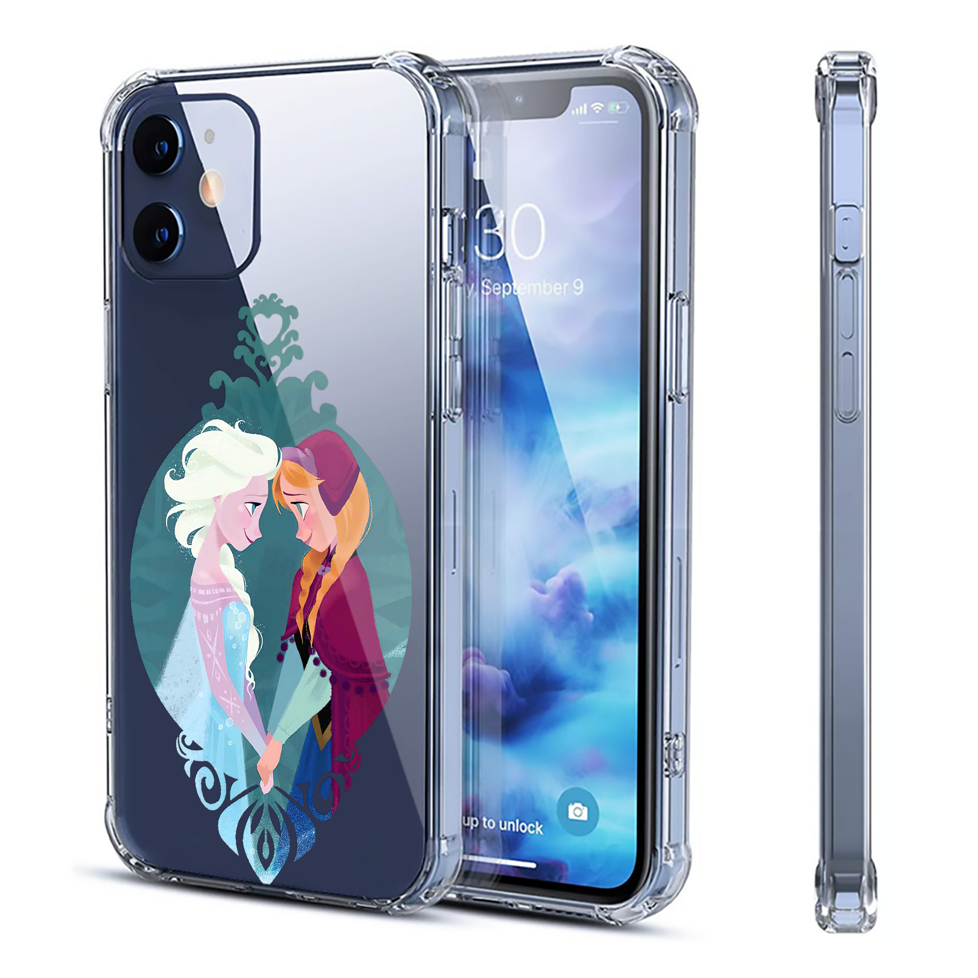 （画像用） アナと雪の女王 アンナ エルサ Frozen Anna Elsa 【iPhone 12シリーズ対応】透明スマホケース（クリアソフトケース）